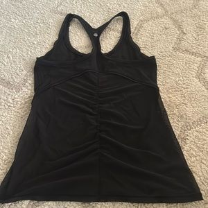 Lululemon racerback tank sheer back w ruching great fit &unique great condition